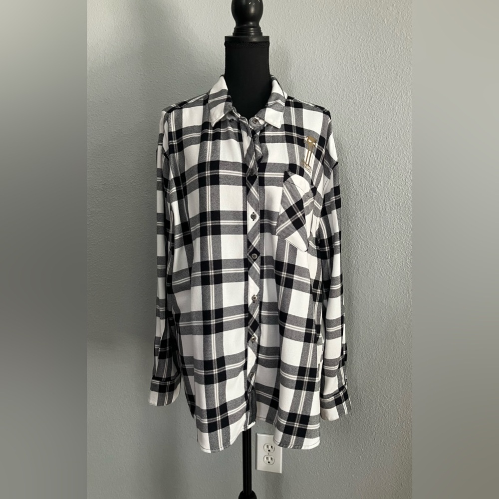 Harley-Davidson Black and White Checkered Shirt